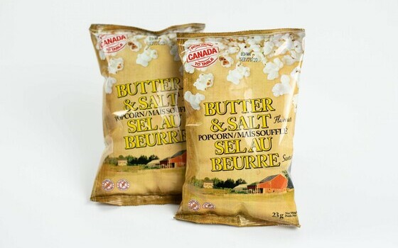 Picture of two bags of popcorn