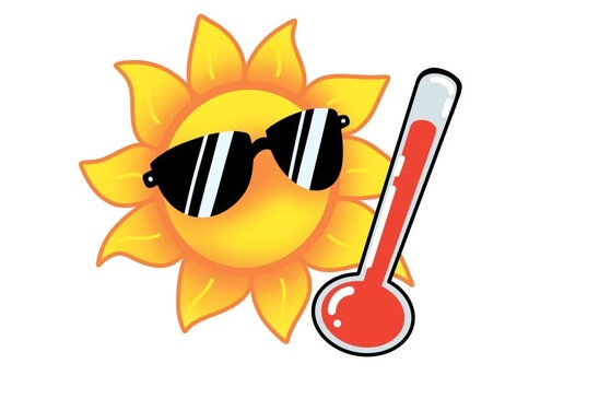 Animated picture of the sun with a thermostat