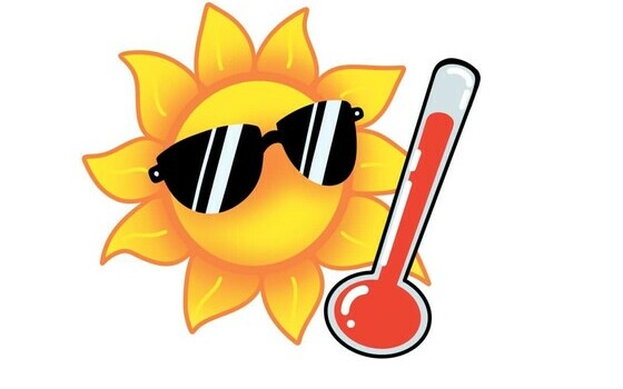 Animated picture of the sun with a thermostat